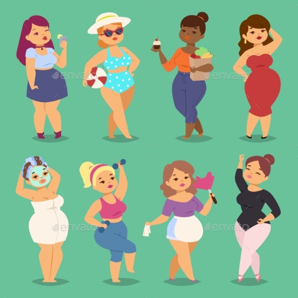 Cartoon Woman Girl Vector Character People - People Characters