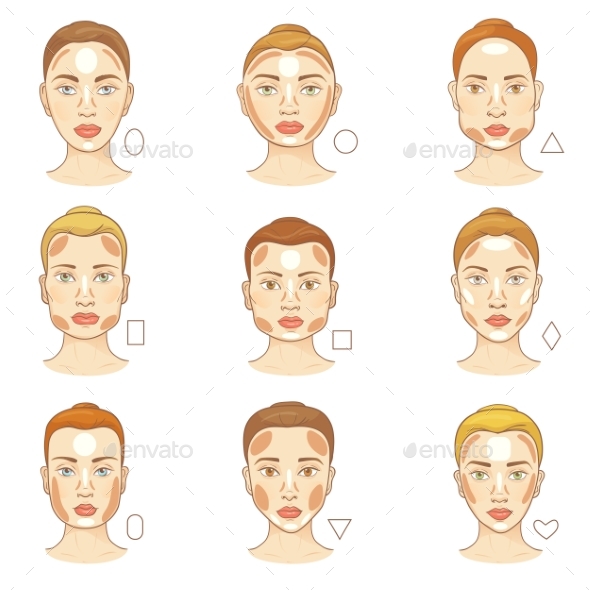 Woman Face Type Vector Female Character Portrait - Miscellaneous Vectors