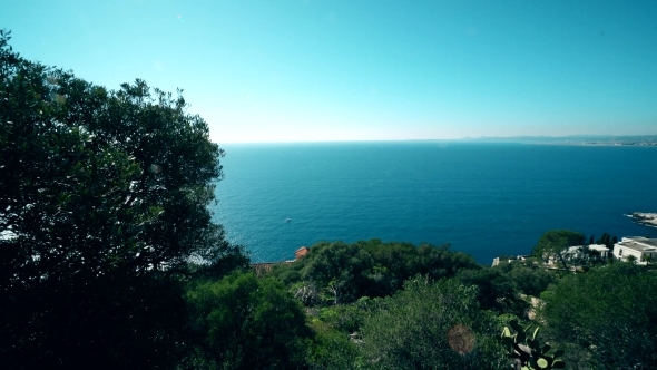View of the Sunny Mediterranean Sea