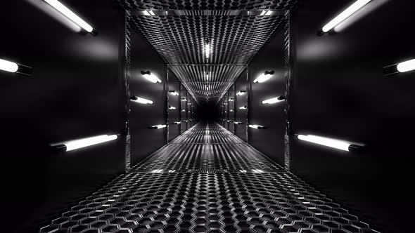 Black White Tunnel Background 4K