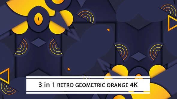 Retro Geometric Orange 4K