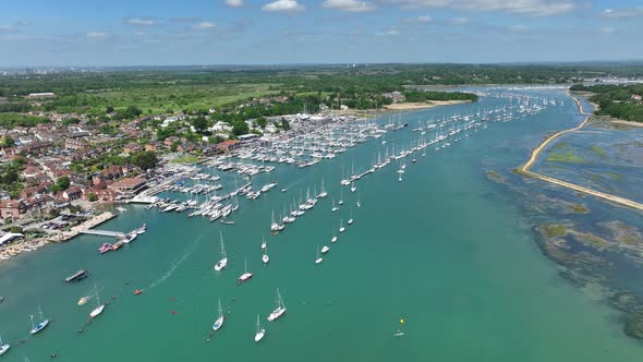 Hamble Marina in the Summer Aerial View alt