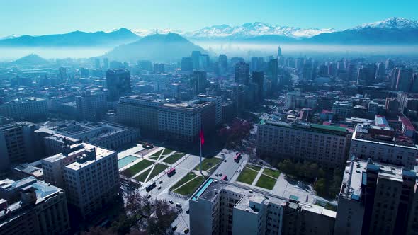 Santiago Chile. Cityscape downtown district of capital city of Chile. alt