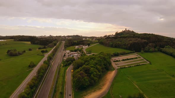 Aerial View Castle in Nuremberg Germany alt