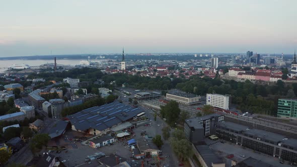 Aerial View of the Tallinn Baltic Station the Main Railway Station in Tallinn alt