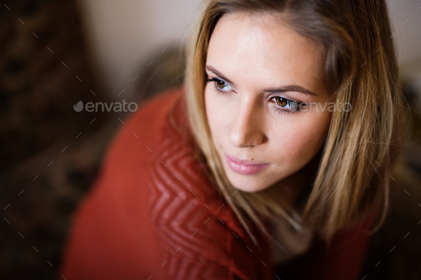 Young woman feeling unhappy. - Stock Photo - Images