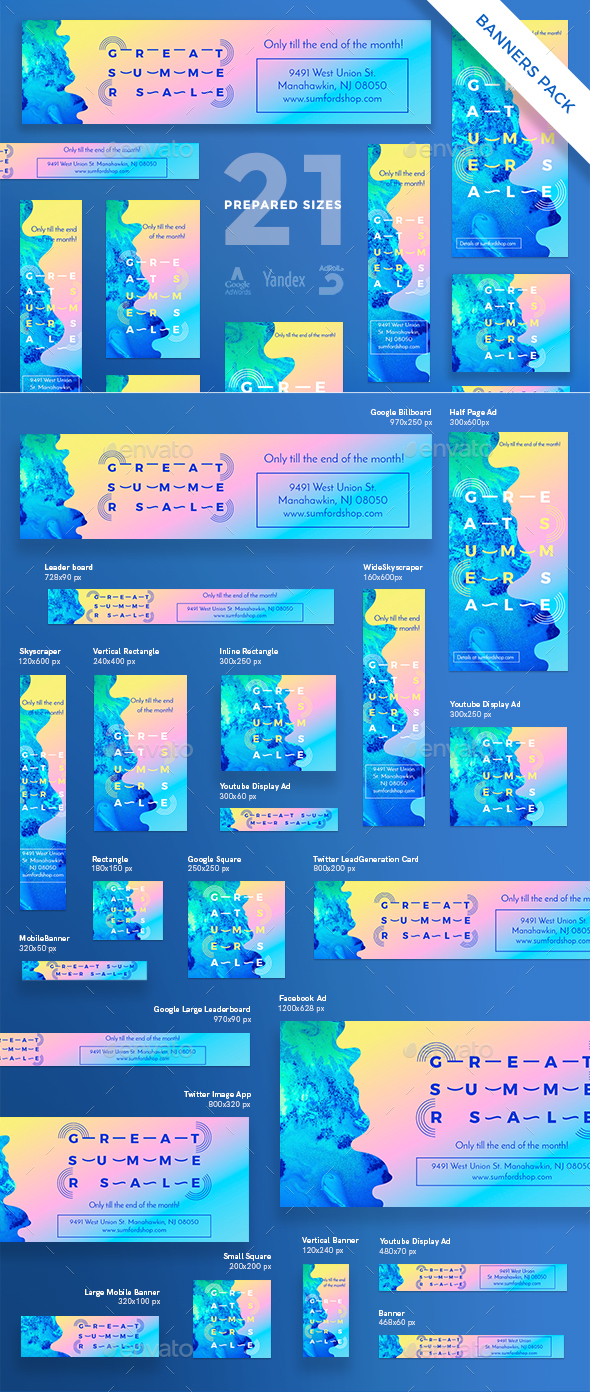 Great Summer Sale Banner Pack - Banners & Ads Web Elements