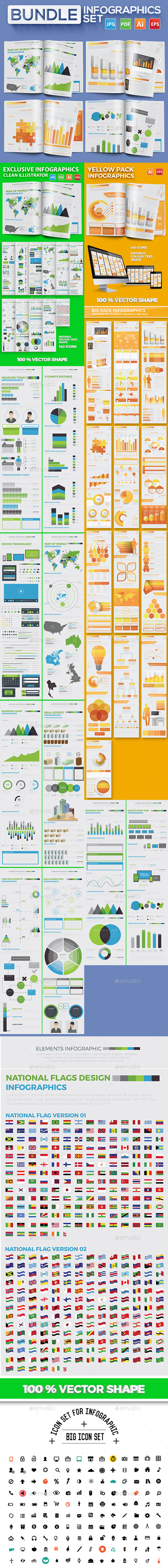 Bundle Infographics elements design - Infographics