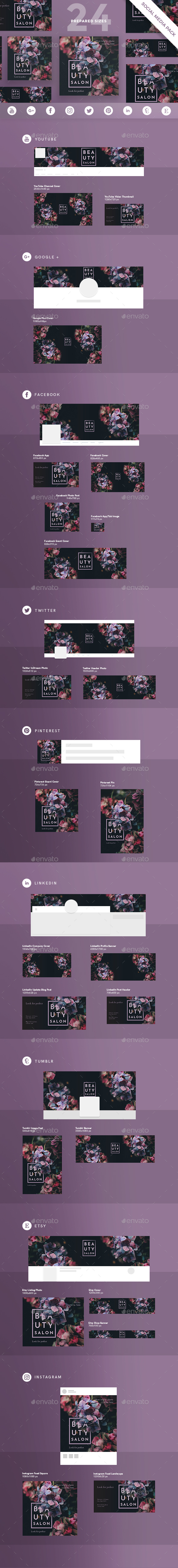 Beauty Salon Social Media Pack - Miscellaneous Social Media