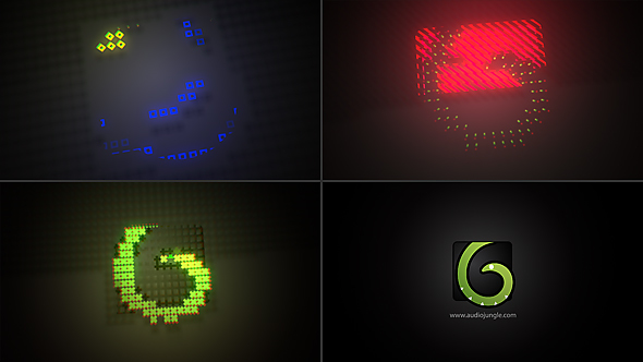 Pixelated Glitch Logo Reveal