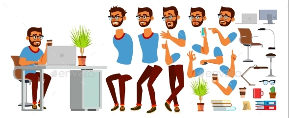 Business Man Character Vector. - Business Conceptual