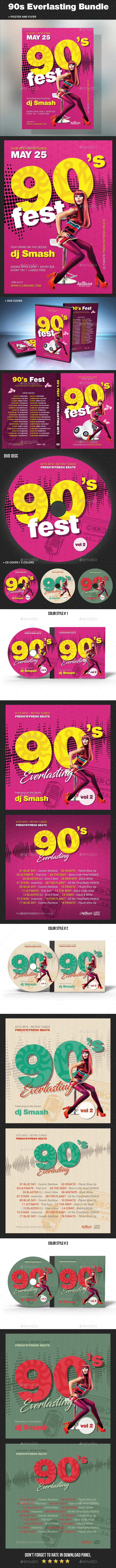 90s Everlasting Bundle - CD & DVD Artwork Print Templates