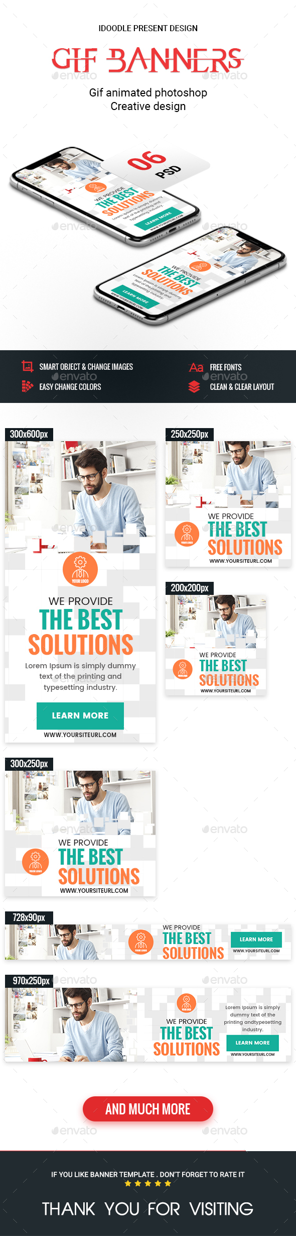Animated GIF Banner Ads - Multipurpose, Business, Corporate Banners Ad - Banners & Ads Web Elements
