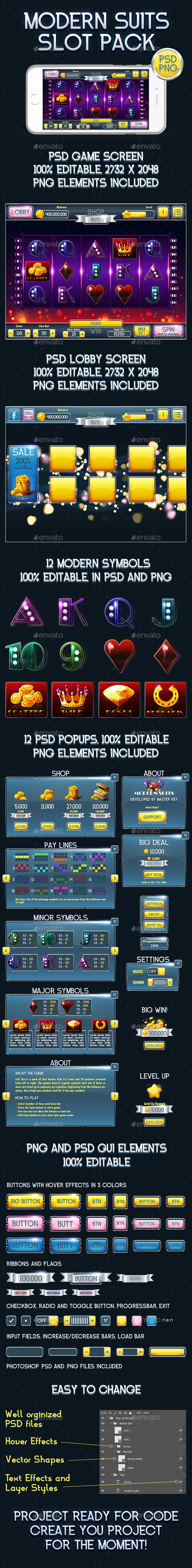 Modern Suits Slot Pack - Game Kits Game Assets
