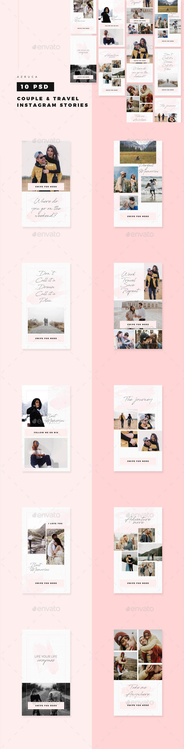 Couple & Travel Instagram Stories - Banners & Ads Web Elements