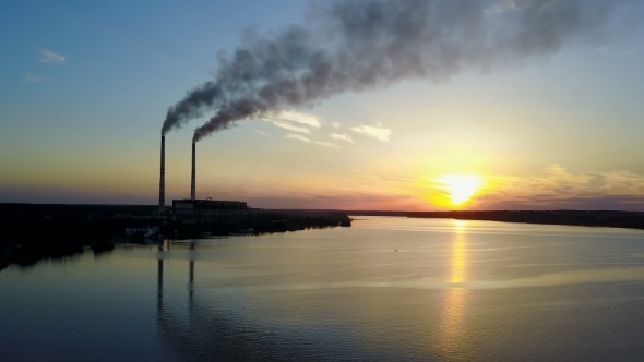 Factory Pipe Polluting Air alt