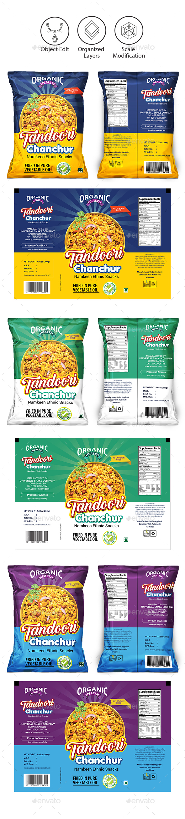 Snacks Packaging Template Vol 3 - Packaging Print Templates