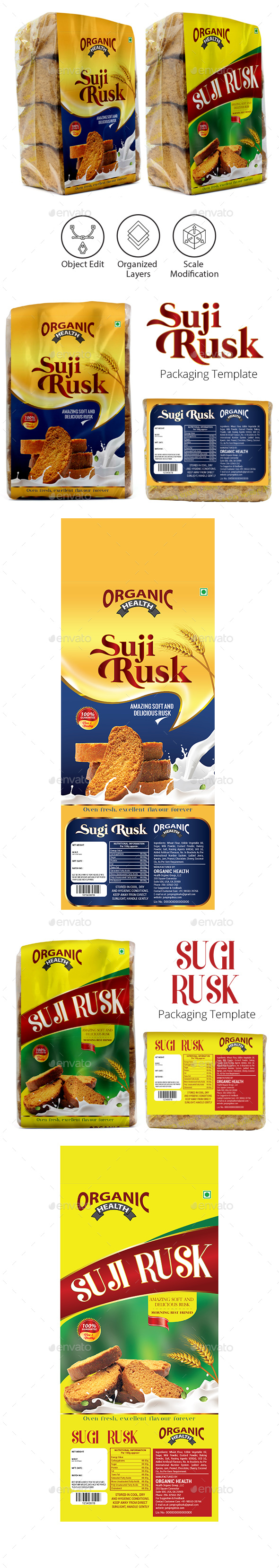 Rusk Packaging Template Vol-1 - Packaging Print Templates