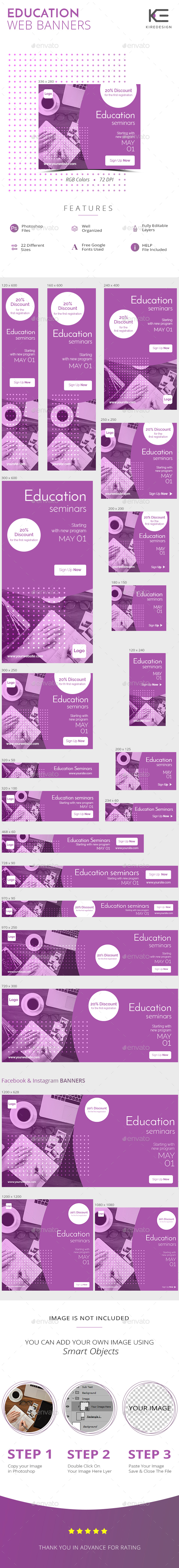 Education Banners - Banners & Ads Web Elements