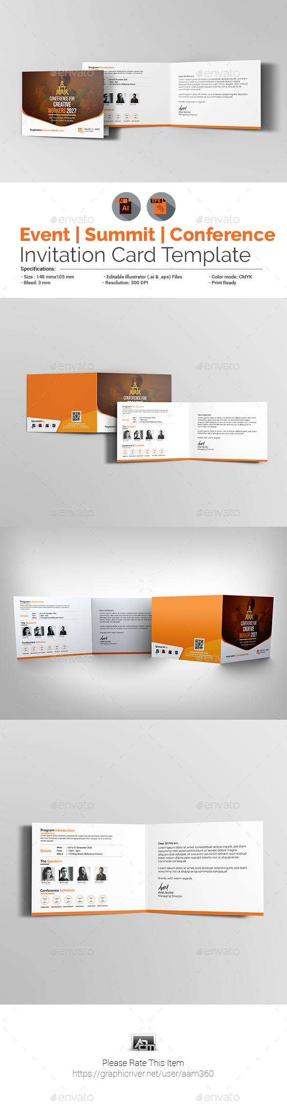 Event/Conference Invitation Card Template With Seminar Invitation Card Template