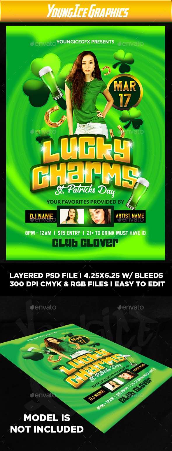 Lucky Charms Flyer Template - Clubs & Parties Events