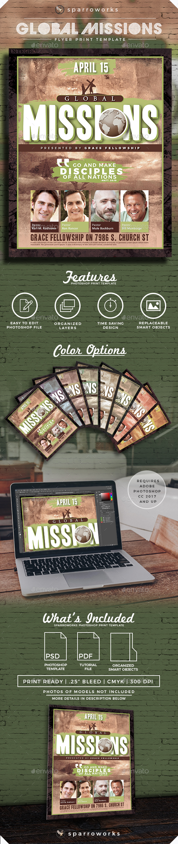 Global Missions Flyer Template - Church Flyers