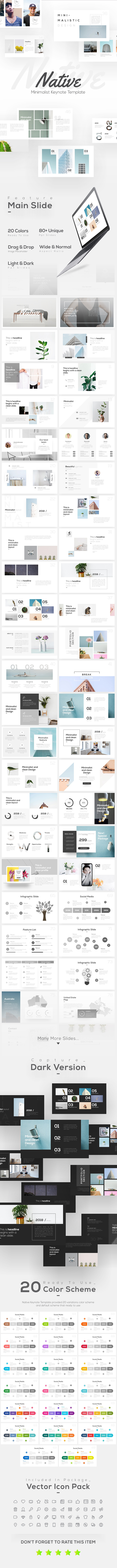 Native Minimalist Keynote Presentation Template - Keynote Templates Presentation Templates