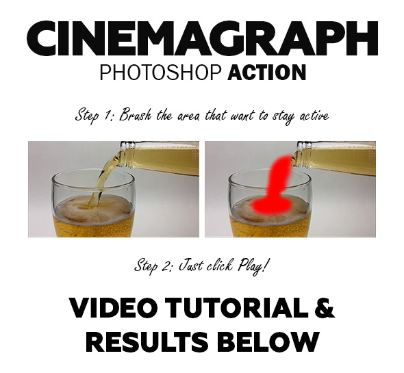 Cinemagraph Photoshop Action - Photo Effects Actions
