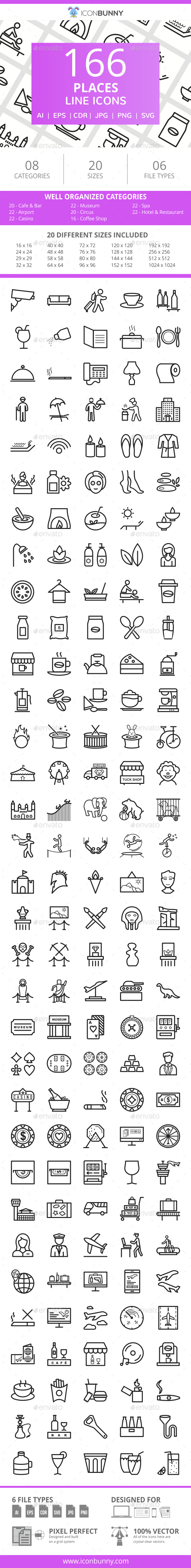 166 People Line Icons - Icons