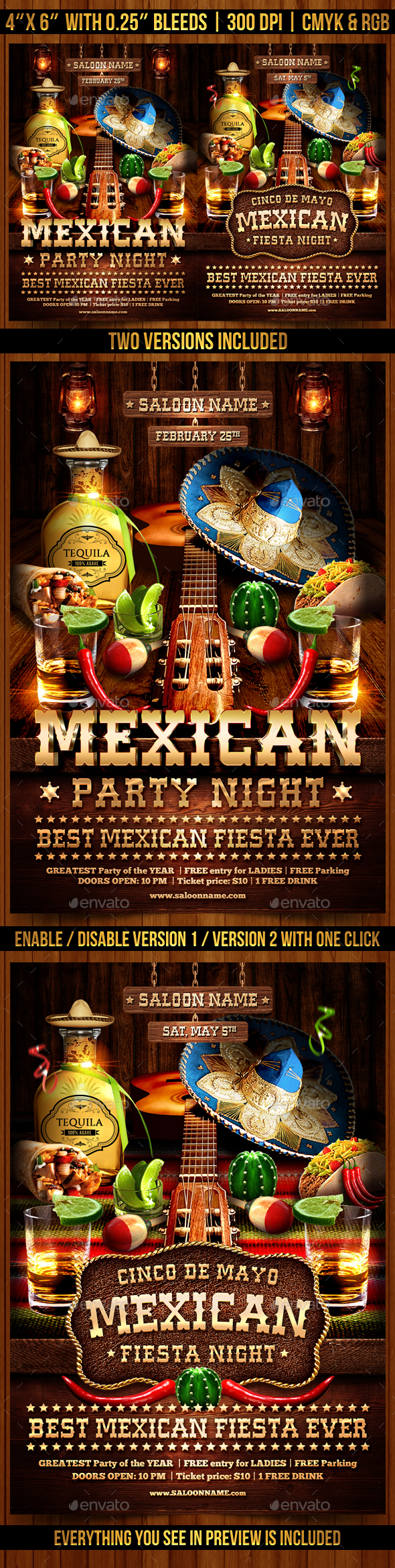 Mexican Party Flyer Template - Clubs & Parties Events
