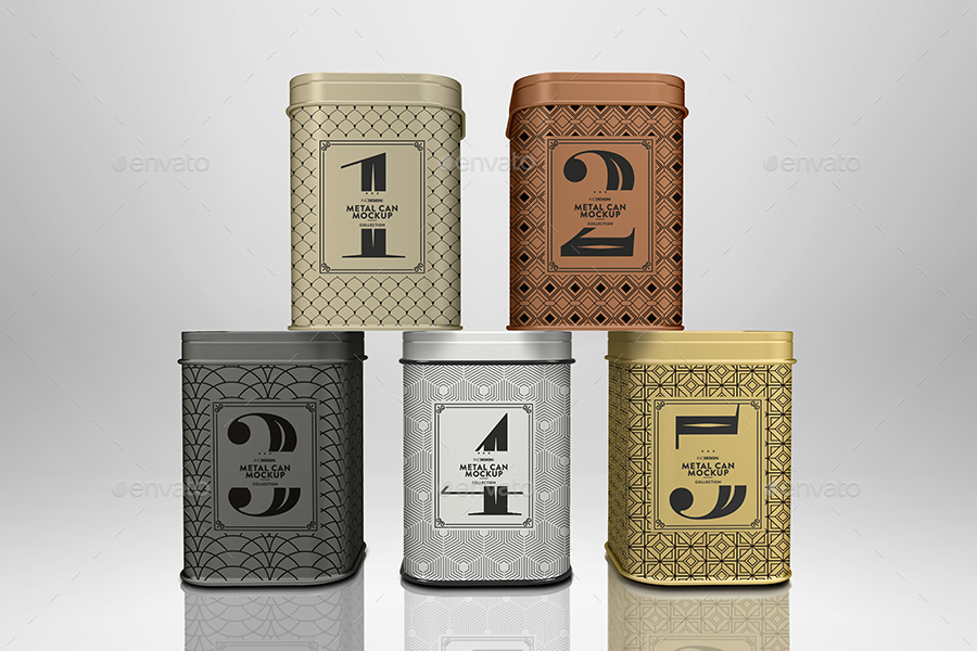 Download Square Tin Cans Packaging Mock Up for Tea or Coffee or ...