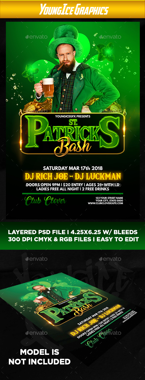 St Patricks Bash Flyer Template - Clubs & Parties Events