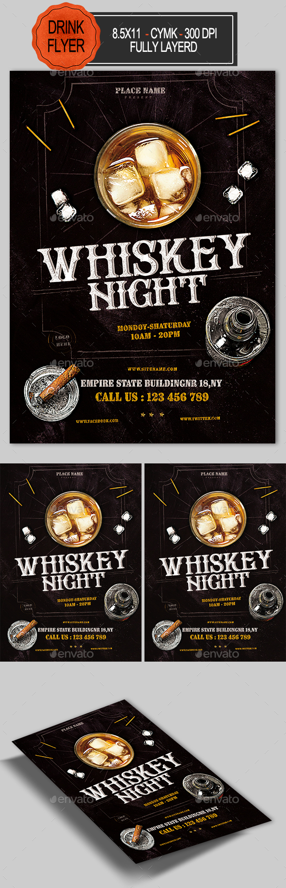 Whiskey Flyer - Events Flyers