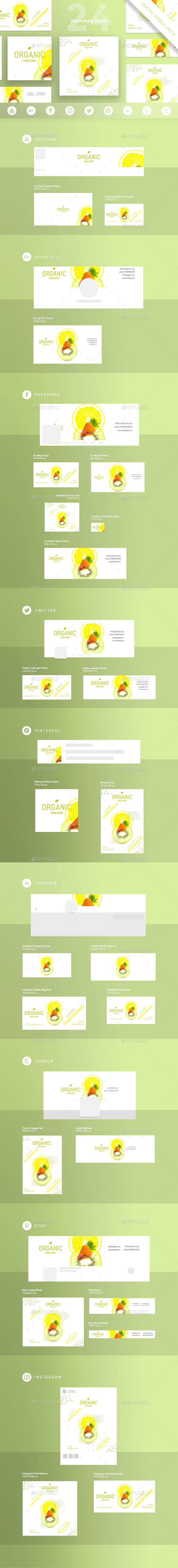 Organic Food Shop Social Media Pack - Miscellaneous Social Media