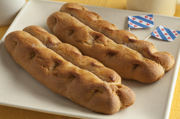 Typical Dutch soft spice bread made in the province of Friesland - Stock Photo - Images