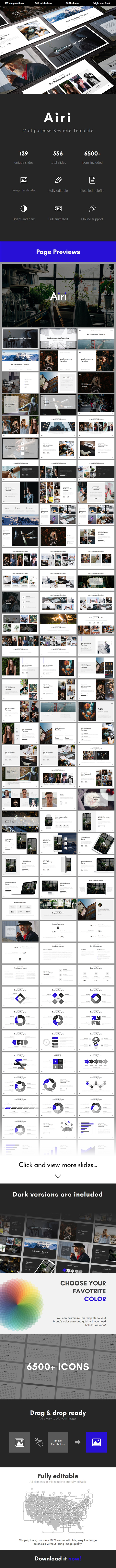 Airi Multipurpose Keynote Template - Business Keynote Templates