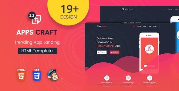 Free download Apps Craft - App Landing Page