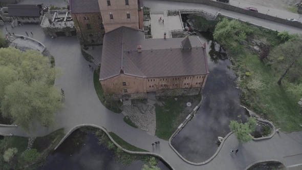 Aerial View of Castle-Museum Radomysl - the Museum of Ukrainian Home Icons