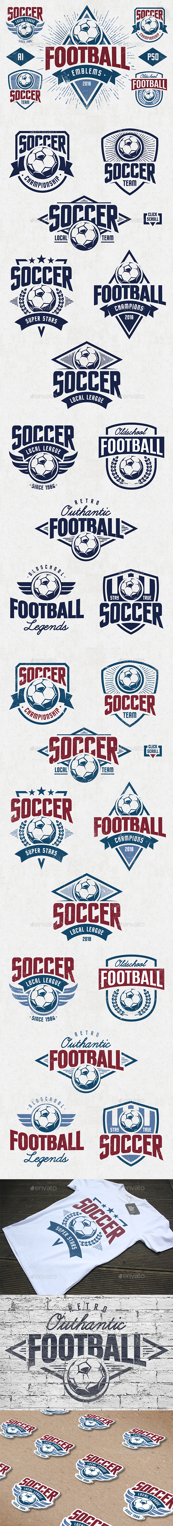 Vector Football Emblems - Sports/Activity Conceptual