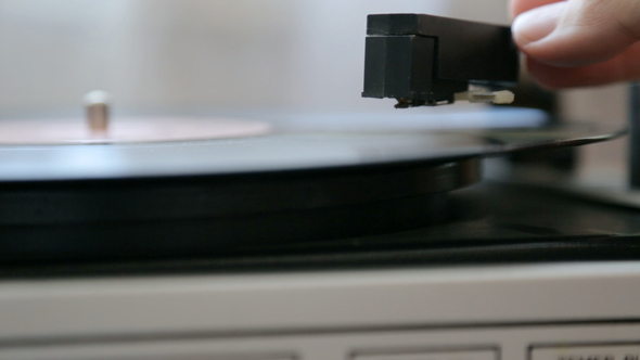 Vinyl Record-player in Closeup