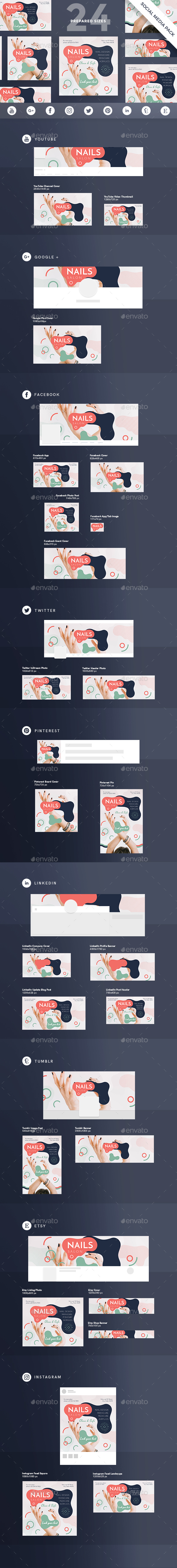 Nail Design Salon Social Media Pack - Miscellaneous Social Media