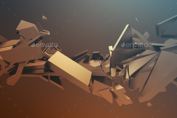 Abstract 3D Rendering. Cracked Surface. - 3D Backgrounds