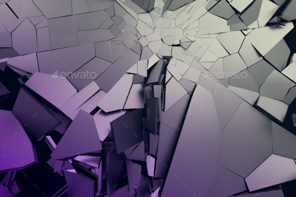 Abstract 3D Rendering. Cracked Surface. - 3D Backgrounds