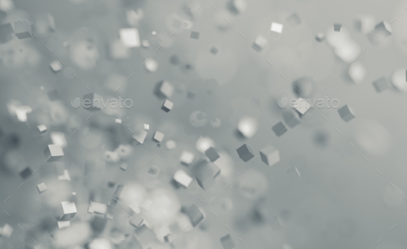 Abstract 3D Rendering. Flying Cubes. - 3D Backgrounds