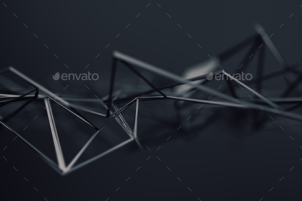 Abstract 3D Rendering. Polygonal Shape. - 3D Backgrounds