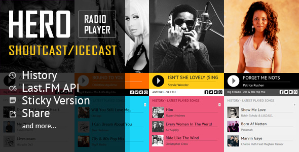 Hero - Shoutcast and Icecast Radio Player With History - CodeCanyon Item for Sale