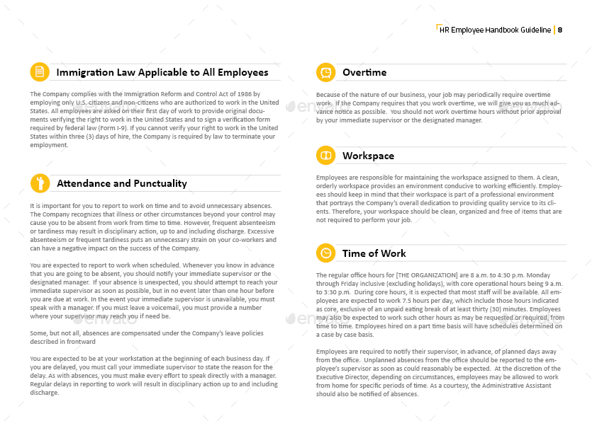 HR - Employee Handbook Guideline Template