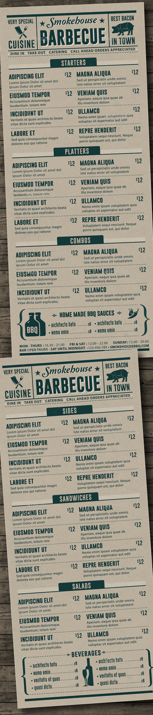 BBQ Menu Template - Food Menus Print Templates