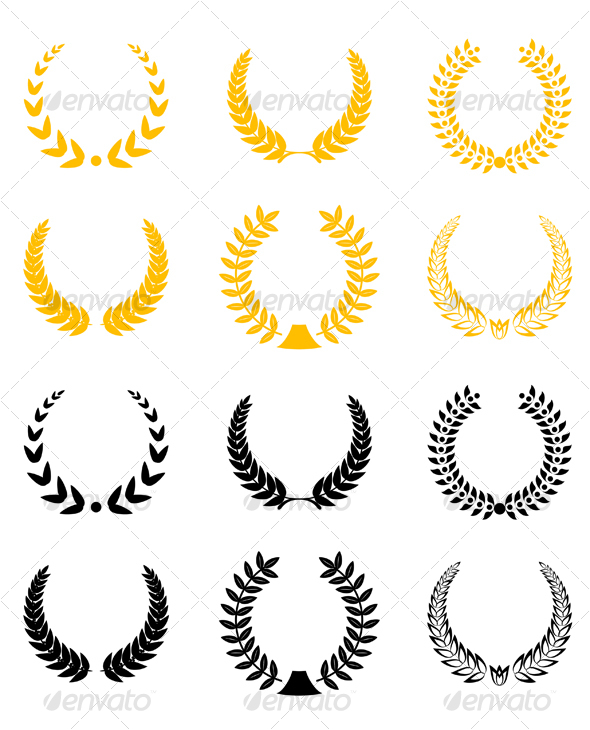 Set of laurel wreaths - Decorative Symbols Decorative