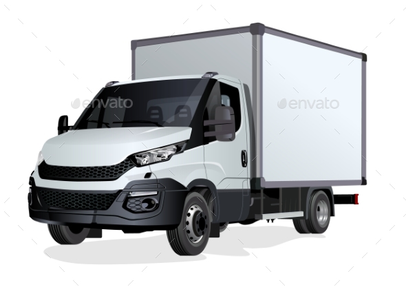 Vector Truck Template Isolated on White - Man-made Objects Objects